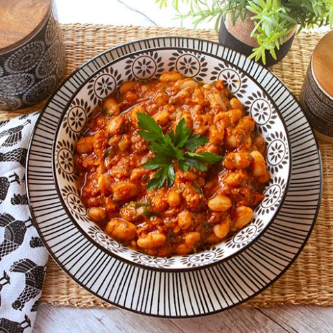 Fresh Stewed Borlotti Beans