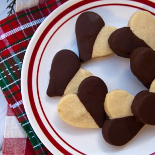 Chocolate Dipped Heart Cookies