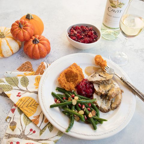 Mushroom & Chestnut Stuffed Roast Turkey Breast For Cavit Wine