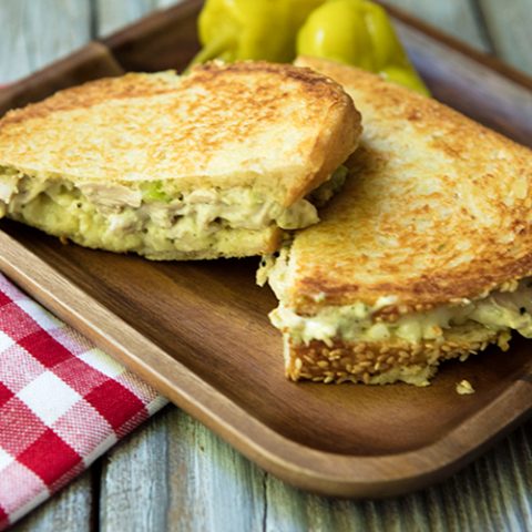 Chicken Salad Panini WIth Pesto & Fontina Cheese