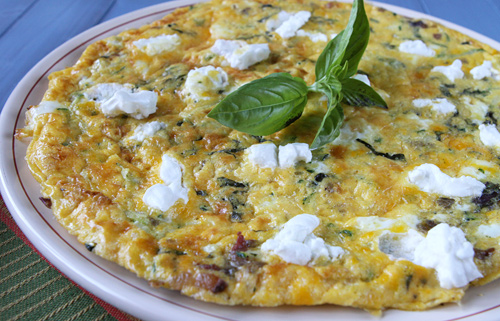 Grated Zucchini Frittata With Goat Cheese