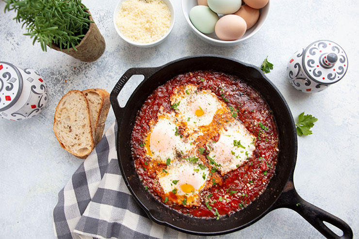 Spicy Egg & Pancetta Bake