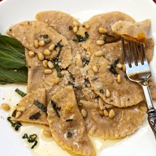 Whole Wheat Pumpkin Stuffed Mezzaluna Pasta - A Step by Step Tutorial