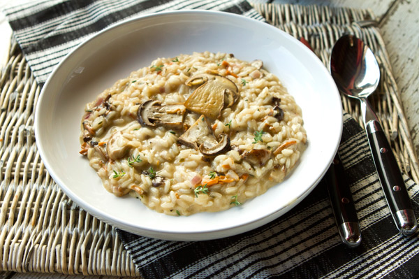 Creamy Mushroom Risotto With Thyme & Mascarpone Cheese