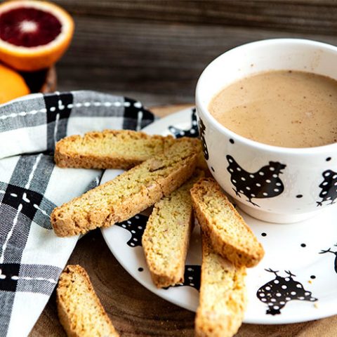 Blood Orange Toasted Almond Biscotti