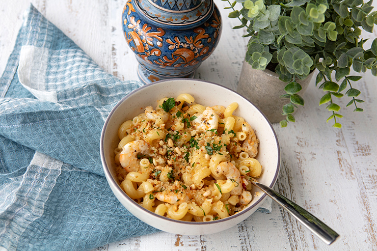 Spicy Shrimp Pasta With Breadcrumbs