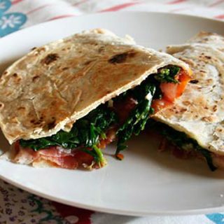 Piadina With Sauteed Greens And Prosciutto