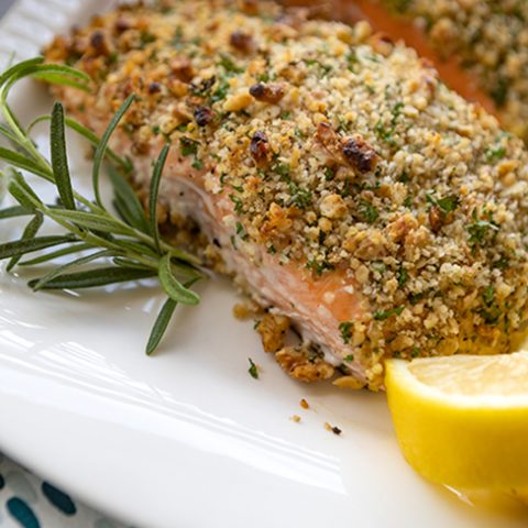 Parmesan & Nut Crusted Salmon