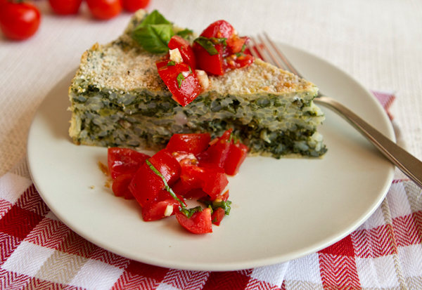 Spinach & Rice Crustless Pie