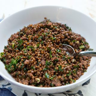Braised Umbrian Lentils With Sausage & Kale
