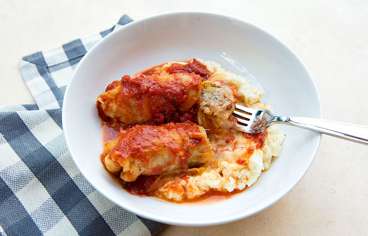 Lighter Stuffed Cabbage Rolls {Cavolo Ripieno}