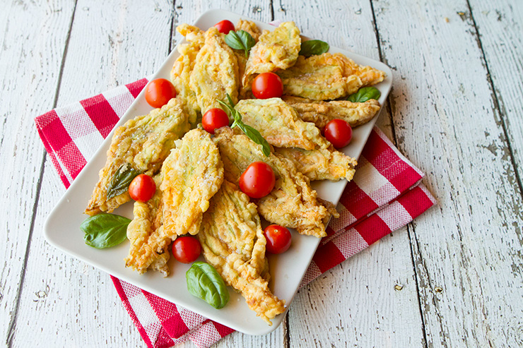 Caprese Stuffed Zucchini Flowers