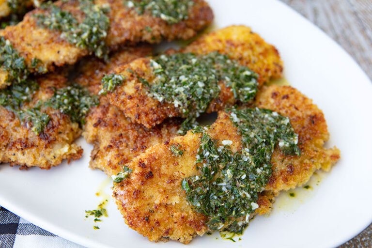 Crispy Chicken Cutlets With Salmoriglio Sauce