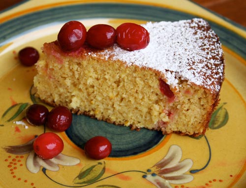 Cranberry Orange Polenta Cake