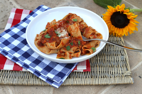 Farro Pappardelle With Mushroom Bolognese