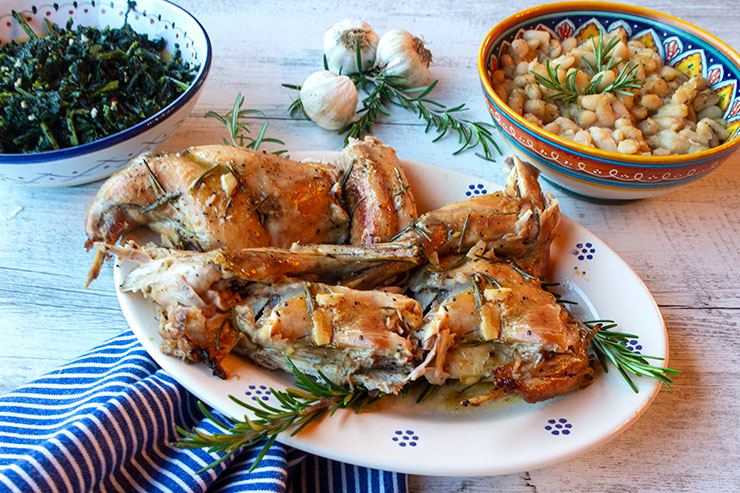 Wine Basted Rabbit With Rosemary