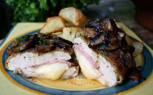 Stuffed Chicken Breasts In Mushroom Marsala Wine Sauce