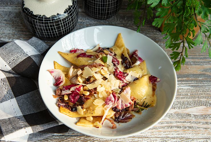 Stuffed Four Cheese Pasta Triangles In Brown Butter Sauce