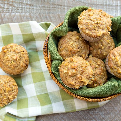 Healthier Roasted Banana Nut Muffins